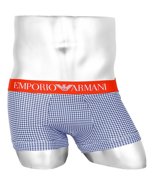 EMPORIO ARMANI/エンポリオ アルマーニ ローライズ ボクサーパンツ メンズ パンツ 男性 下着 ブランド ESSENTIAL MICROFIBER 父の日 プレゼント(1.オレンジブルー-海外S(日本M相当))