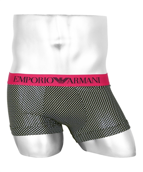 EMPORIO ARMANI/エンポリオ アルマーニ ローライズ ボクサーパンツ メンズ パンツ 男性 下着 ブランド ESSENTIAL MICROFIBER 父の日 プレゼント(3.ピンクブラック-海外S(日本M相当))