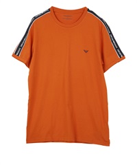 エンポリオ アルマーニ EMPORIO ARMANI CORE LOGO メンズ クルーネック 半袖 Tシャツ 綿 かっこいい サイドライン 高級 ブランド ロゴ(4.アンカー-海外S(日本M相当))