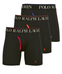ポロ ラルフローレン POLO RALPH LAUREN 【3枚セット】CLASSIC FIT メンズ ロングボクサーパンツ(1.マルチブラックセット-海外S(日本M相当))