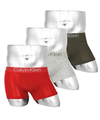 カルバンクライン Calvin Klein 【3枚セット】Eco Pure Modal メンズ ボクサーパンツ おしゃれ モダール 通気性 伸縮性 高級 ブランド 無地 ロゴ(4.ブラッシュレッドセット-海外S(日本M相当))