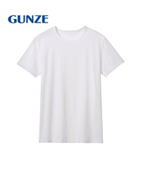 グンゼ GUNZE COOL MAGIC アセドロン ベア天 メンズ クルーネック半袖Tシャツ 【メール便】(Cホワイト-M)