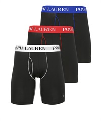 ポロ ラルフローレン POLO RALPH LAUREN 【3枚セット】3 CLASSIC FIT COTTON LONG LEG メンズ ロングボクサーパンツ(ブラックマルチCセット-海外S(日本M相当))