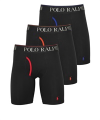 ポロ ラルフローレン POLO RALPH LAUREN 【3枚セット】3 CLASSIC FIT COTTON LONG LEG メンズ ロングボクサーパンツ(マルチブラックセット-海外S(日本M相当))