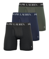 ポロ ラルフローレン POLO RALPH LAUREN 【3枚セット】3 CLASSIC FIT COTTON LONG LEG メンズ ロングボクサーパンツ(ブラックCネイビーセット-海外S(日本M相当))