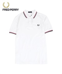 フレッドペリー FRED PERRY TWIN TIPPED メンズ 半袖 ポロシャツ(ホワイト-海外S(日本M相当))