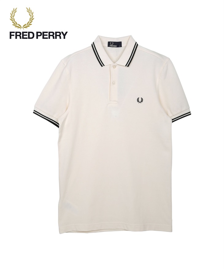 フレッドペリー FRED PERRY TWIN TIPPED メンズ 半袖 ポロシャツ(オートミール-海外S(日本M相当))