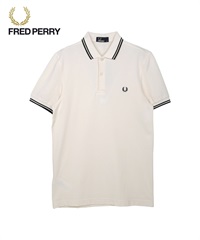 フレッドペリー FRED PERRY TWIN TIPPED メンズ 半袖 ポロシャツ(オートミール-海外S(日本M相当))