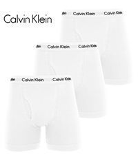 カルバンクライン Calvin Klein 【3枚セット】Cotton Stretch メンズ ロングボクサーパンツ(ホワイトセット-海外S(日本M相当))