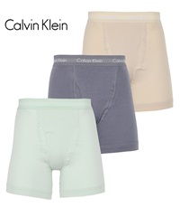 カルバンクライン Calvin Klein 【3枚セット】Cotton Stretch メンズ ロングボクサーパンツ(ドラゴンフライグリーンセット-海外S(日本M相当))