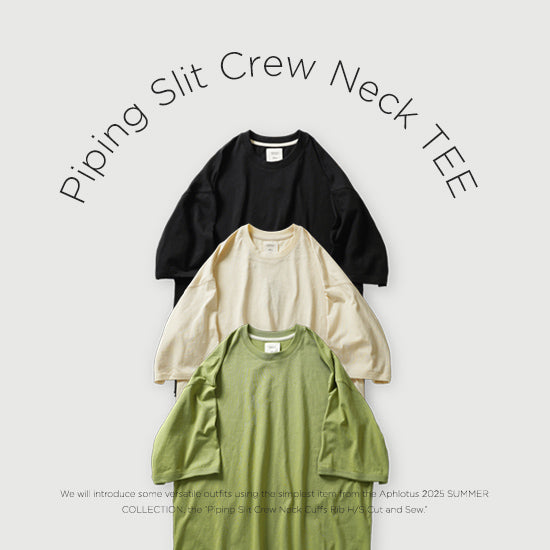 Piping Slit Crew Neck TEE