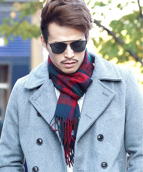 日本製無地&チェックマフラー【クーポン対象外】