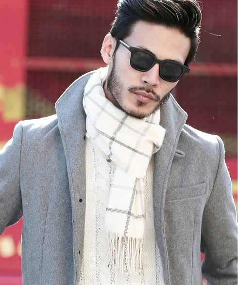 日本製無地&チェックマフラー【クーポン対象外】