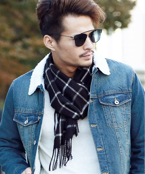 日本製無地&チェックマフラー【クーポン対象外】