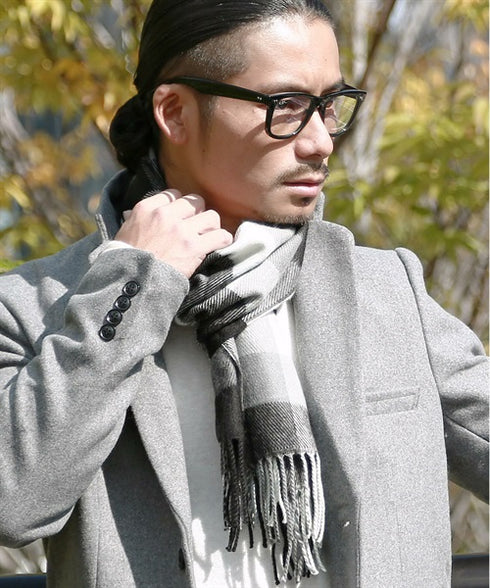 日本製無地&チェックマフラー【クーポン対象外】