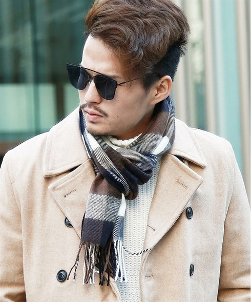 日本製無地&チェックマフラー【クーポン対象外】