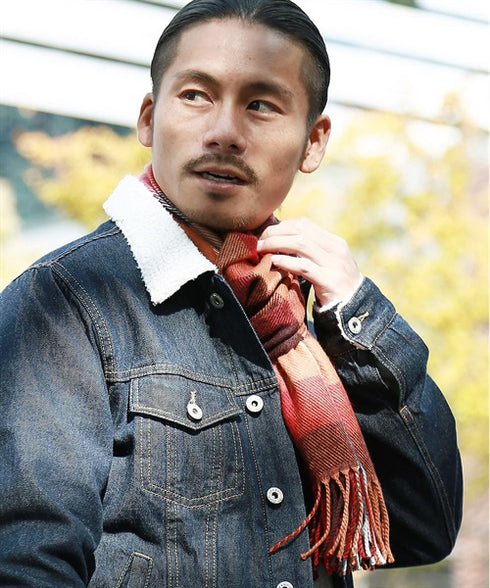 日本製無地&チェックマフラー【クーポン対象外】