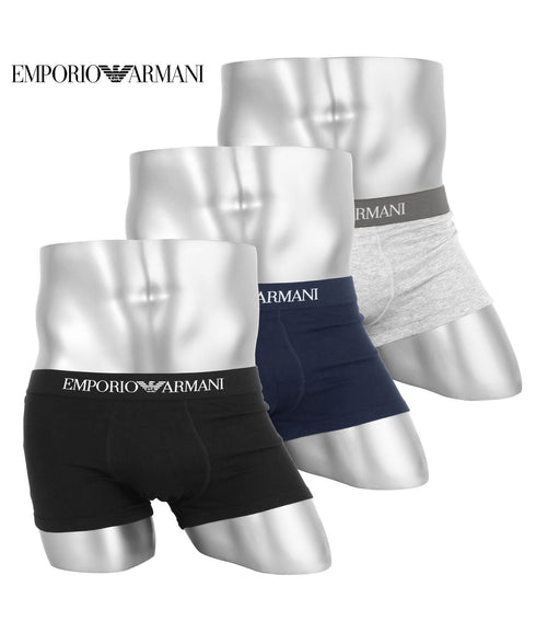 エンポリオ アルマーニ EMPORIO ARMANI 【3枚セット】Genuine cotton with Logo band メンズ ローライズ ボクサーパンツ