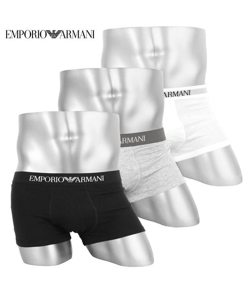 エンポリオ アルマーニ EMPORIO ARMANI 【3枚セット】Genuine cotton with Logo band メンズ ローライズ ボクサーパンツ