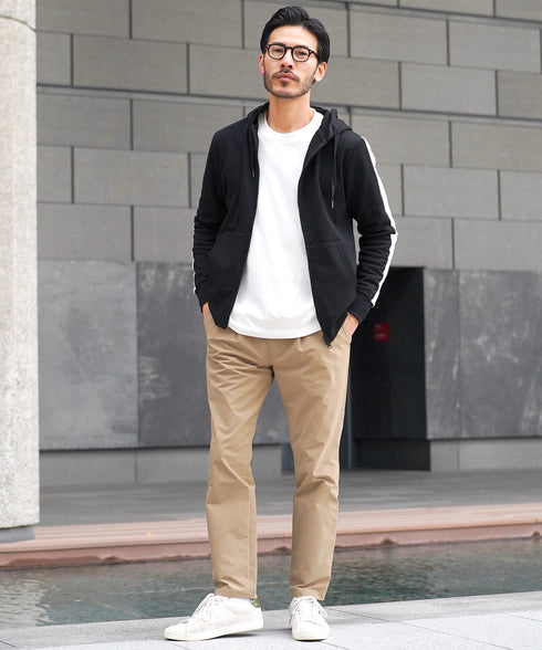 インレイジップアップパーカー│ZIPパーカー ユニセックス 無地パーカー ジップパーカー スウェットパーカー 薄手 JIGGYSSHOP