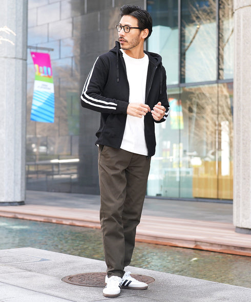 インレイジップアップパーカー│ZIPパーカー ユニセックス 無地パーカー ジップパーカー スウェットパーカー 薄手 JIGGYSSHOP