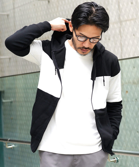 インレイジップアップパーカー│ZIPパーカー ユニセックス 無地パーカー ジップパーカー スウェットパーカー 薄手 JIGGYSSHOP