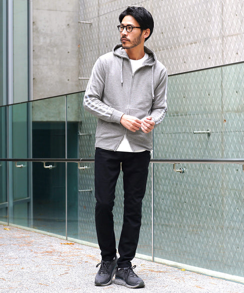 インレイジップアップパーカー│ZIPパーカー ユニセックス 無地パーカー ジップパーカー スウェットパーカー 薄手 JIGGYSSHOP