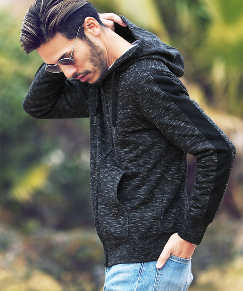 インレイジップアップパーカー│ZIPパーカー ユニセックス 無地パーカー ジップパーカー スウェットパーカー 薄手 JIGGYSSHOP