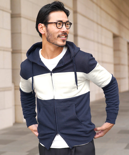 インレイジップアップパーカー│ZIPパーカー ユニセックス 無地パーカー ジップパーカー スウェットパーカー 薄手 JIGGYSSHOP