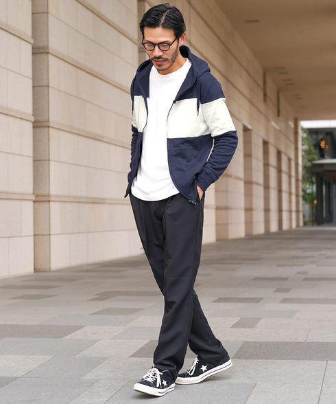 インレイジップアップパーカー│ZIPパーカー ユニセックス 無地パーカー ジップパーカー スウェットパーカー 薄手 JIGGYSSHOP