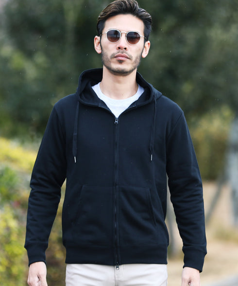 インレイジップアップパーカー│ZIPパーカー ユニセックス 無地パーカー ジップパーカー スウェットパーカー 薄手 JIGGYSSHOP