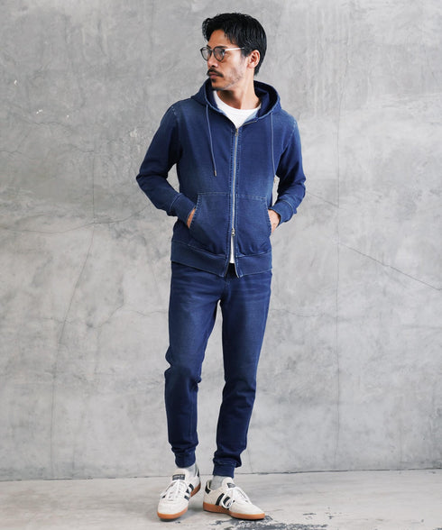 デニムスウェットジョガーパンツ | デニム ジョガーパンツ メンズ スウェットパンツ スリム サイドライン パンツ ラインパンツ スキニー ストレッチ 前開き 細身 スポーツ ダンス ジム LL 2XL 服 春服 秋服