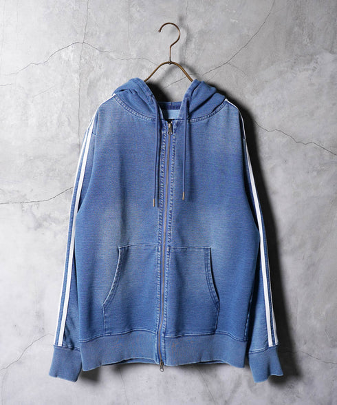 スウェットデニム セットアップ デニム│メンズ パーカー デニム セットアップ スウェット 上下セット ルームウェア ジップアップパーカー