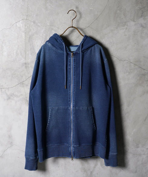 スウェットデニム セットアップ デニム│メンズ パーカー デニム セットアップ スウェット 上下セット ルームウェア ジップアップパーカー
