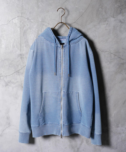 スウェットデニム セットアップ デニム│メンズ パーカー デニム セットアップ スウェット 上下セット ルームウェア ジップアップパーカー
