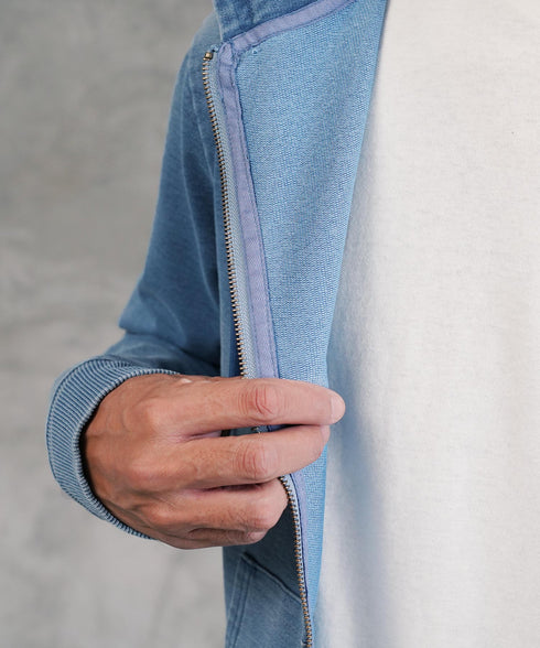 スウェットデニム セットアップ デニム│メンズ パーカー デニム セットアップ スウェット 上下セット ルームウェア ジップアップパーカー