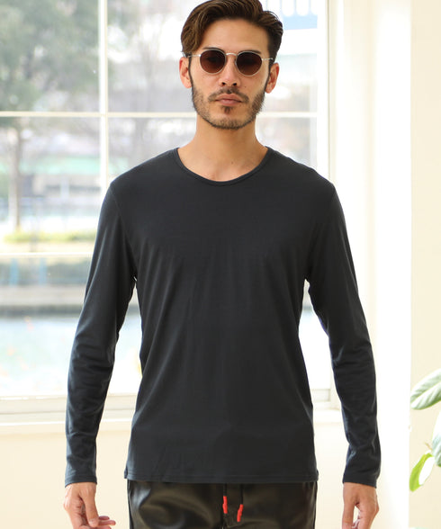 TRクルーネック長袖Tシャツ | 無地 Tシャツ 長袖 おしゃれ ロンティー カットソー TR トップス インナー メンズ