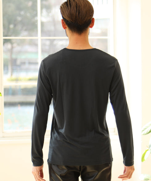 TRクルーネック長袖Tシャツ | 無地 Tシャツ 長袖 おしゃれ ロンティー カットソー TR トップス インナー メンズ