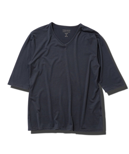 TRVネック五分袖Tシャツ