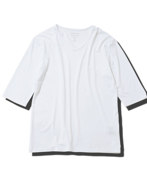 TRVネック五分袖Tシャツ