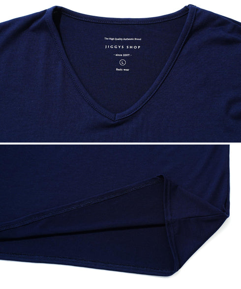 TRVネック五分袖Tシャツ