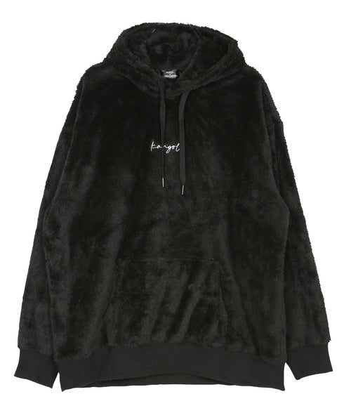 KANGOL / カンゴール 別注 コラボ オーバーサイズ ボア フリース プルオーバー パーカー | 裏起毛 ブランド ワンポイント フーディ おしゃれ ボア プルパーカー トレーナー フード トップス プレゼント ギフト