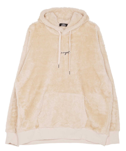 KANGOL / カンゴール 別注 コラボ オーバーサイズ ボア フリース プルオーバー パーカー | 裏起毛 ブランド ワンポイント フーディ おしゃれ ボア プルパーカー トレーナー フード トップス プレゼント ギフト