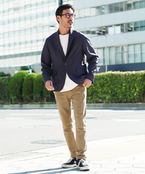 スリムフィットストレッチチノパン│メンズ 細め チノ ビジネス カジュアル ブラック ベージュ グレー きれい目 清潔感