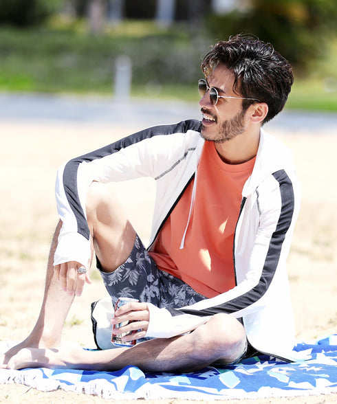 UVカットラッシュガードパーカー│メンズ ラッシュガード アウトドア 海 山 UVカット 日焼け予防