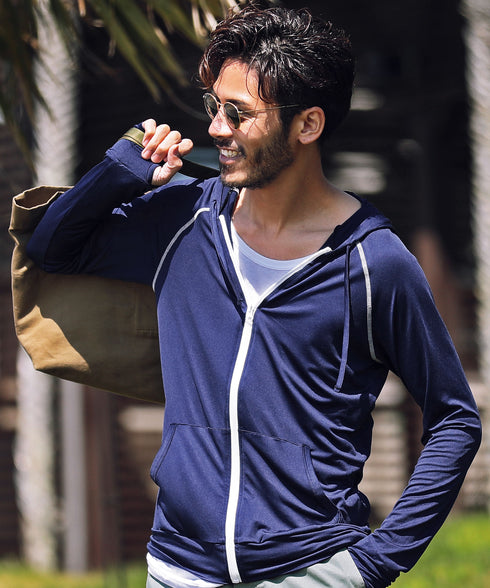 UVカットラッシュガードパーカー│メンズ ラッシュガード アウトドア 海 山 UVカット 日焼け予防