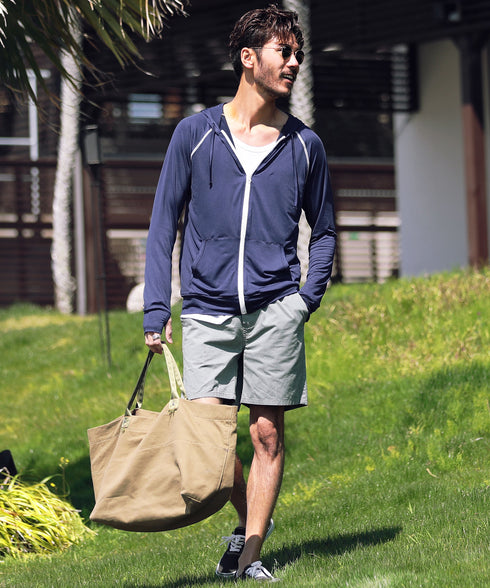 UVカットラッシュガードパーカー│メンズ ラッシュガード アウトドア 海 山 UVカット 日焼け予防