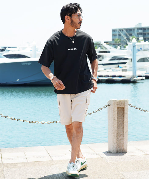 KANGOL / カンゴール 別注 コラボ ロゴ 刺繍 ビッグシルエット 半袖 Tシャツ |Tシャツ クルーネック メンズ ブランド 半袖 無地 カットソー