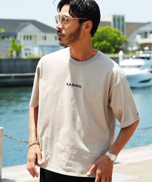 KANGOL / カンゴール 別注 コラボ ロゴ 刺繍 ビッグシルエット 半袖 Tシャツ |Tシャツ クルーネック メンズ ブランド 半袖 無地 カットソー