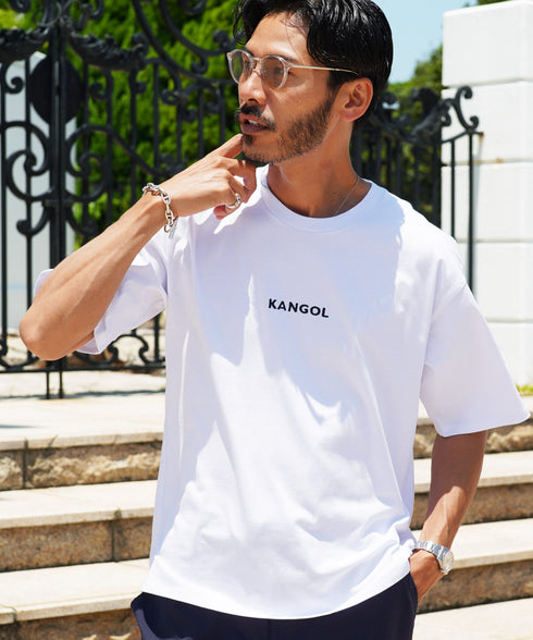 KANGOL / カンゴール 別注 コラボ ロゴ 刺繍 ビッグシルエット 半袖 Tシャツ |Tシャツ クルーネック メンズ ブランド 半袖 無地 カットソー